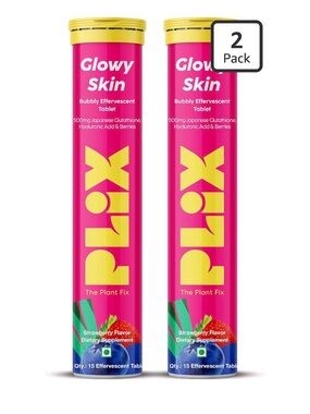 Glowy Skin Effervescent Tablets – Strawberry, Pink (2 Pack)
